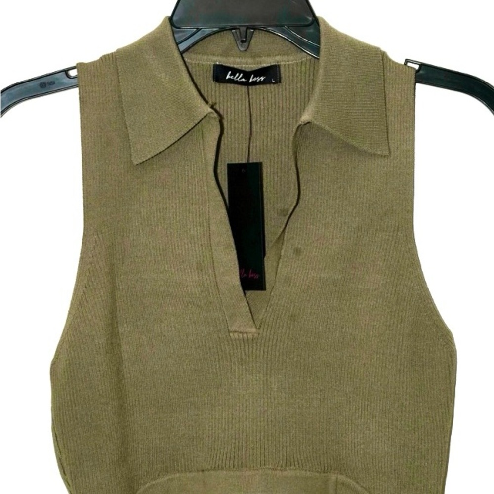 Olive Sleeveless Blouse